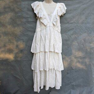 Shyanne Size XXL White Tiered Maxi Dress Gown Wedding Country Western Boho Ivory